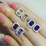 Silver Zirconia Stud Earrings for Women Boucle D'oreille Femme Bijoux Gift