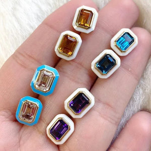 Silver Zirconia Stud Earrings for Women Boucle D'oreille Femme Bijoux Gift