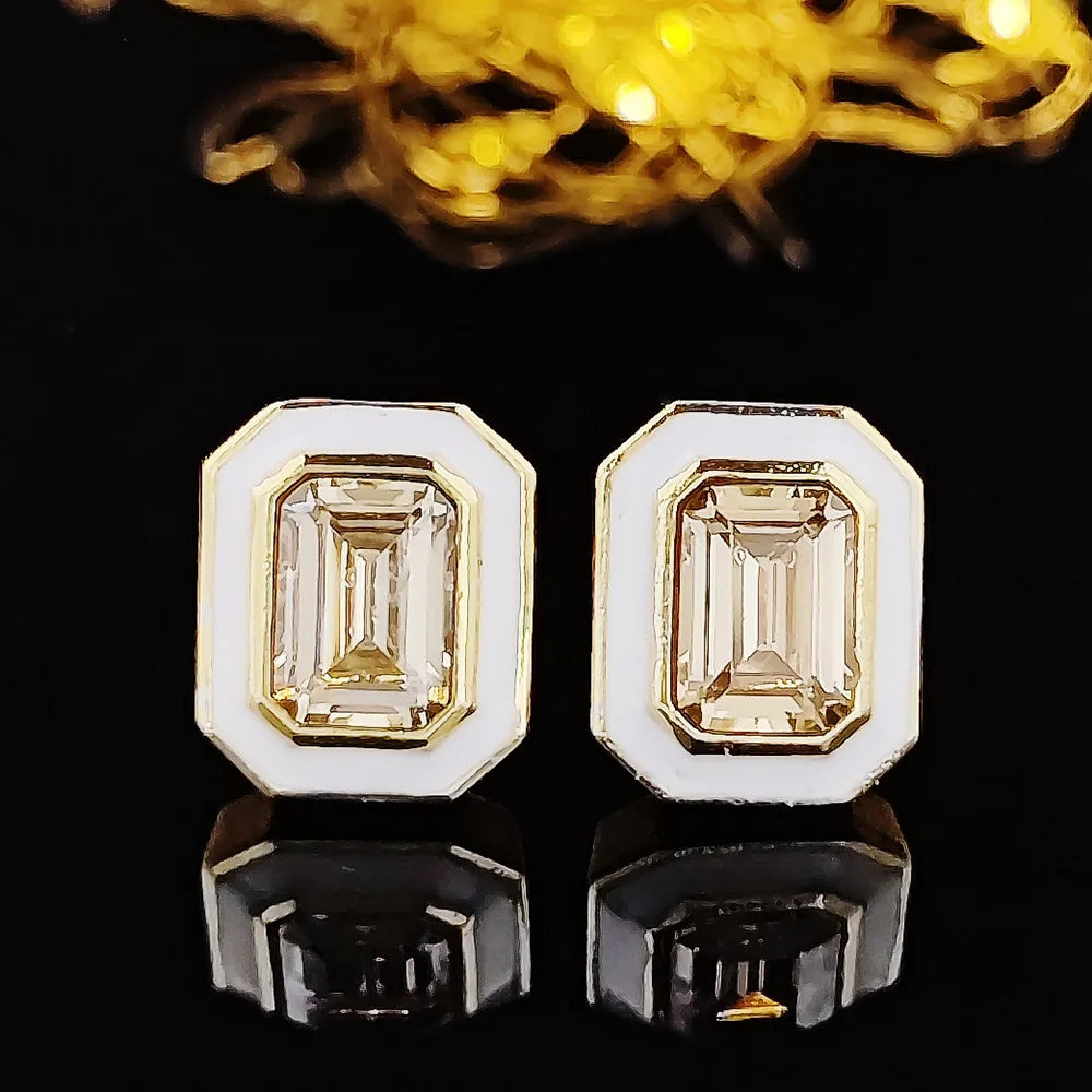 Silver Zirconia Stud Earrings for Women Boucle D'oreille Femme Bijoux Gift
