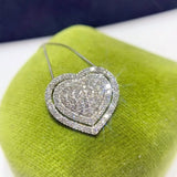 Heart Shape CZ Pendant Necklace Choker Chain Wedding Jewelry