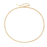Silver Sparkling Snake Chain Choker Stainless Steel Necklace