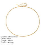 Silver Sparkling Snake Chain Choker Stainless Steel Necklace