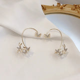 Fairy Butterfly Ear Clips Zircon Ear Cuff Wedding Jewelry