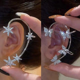 Fairy Butterfly Ear Clips Zircon Ear Cuff Wedding Jewelry