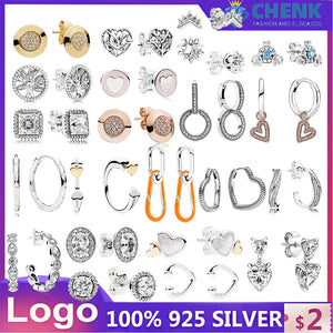 925 Sterling Silver Logo Stud Earrings