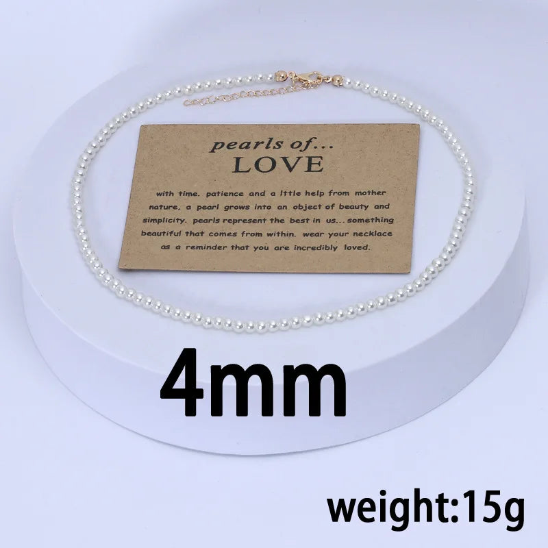 Elegant Pearl Bead Collar Chain Necklace for Women