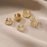 Leaves Clip Earrings for Women Men Non-Piercing Ear Ear Clip Set