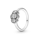 Colorful 925 Silver Rose Zircon Olive Heart Angel Wings Female Ring