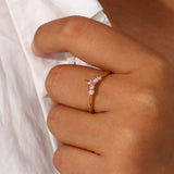 Dainty CZ Ring Stainless Steel Jewelry For Women Christmas Gift