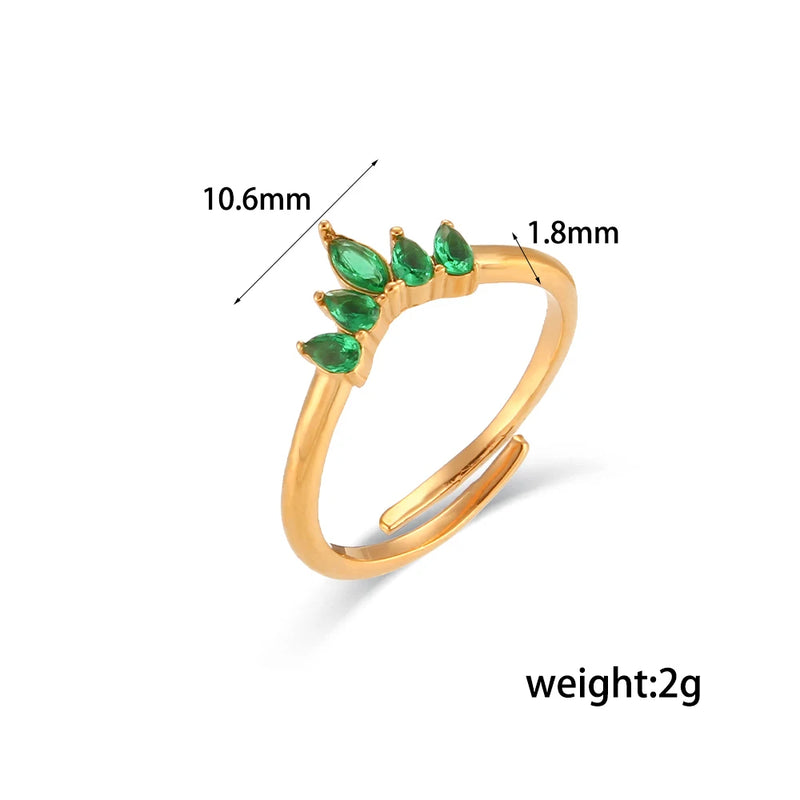Dainty CZ Ring Stainless Steel Jewelry For Women Christmas Gift