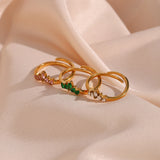 Dainty CZ Ring Stainless Steel Jewelry For Women Christmas Gift