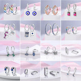 Snake Butterfly Earrings 925 Silver Zircon Rose Flower Heart Animal Earrings