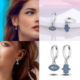 Snake Butterfly Earrings 925 Silver Zircon Rose Flower Heart Animal Earrings