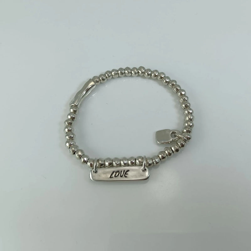 925 Silver Nameplate Love Lucky Bracelet Festive Jewelry