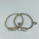 925 Silver Nameplate Love Lucky Bracelet Festive Jewelry
