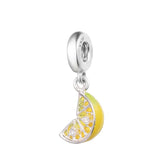 Lemon Slice 925 Silver Dangle for Beads Bracelets DIY