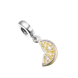 Lemon Slice 925 Silver Dangle for Beads Bracelets DIY