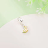 Lemon Slice 925 Silver Dangle for Beads Bracelets DIY