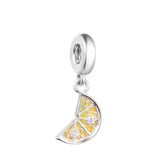 Lemon Slice 925 Silver Dangle for Beads Bracelets DIY