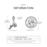 925 Silver Soccer Shoe Dangle Charm for MULA Bracelet Necklace DIY