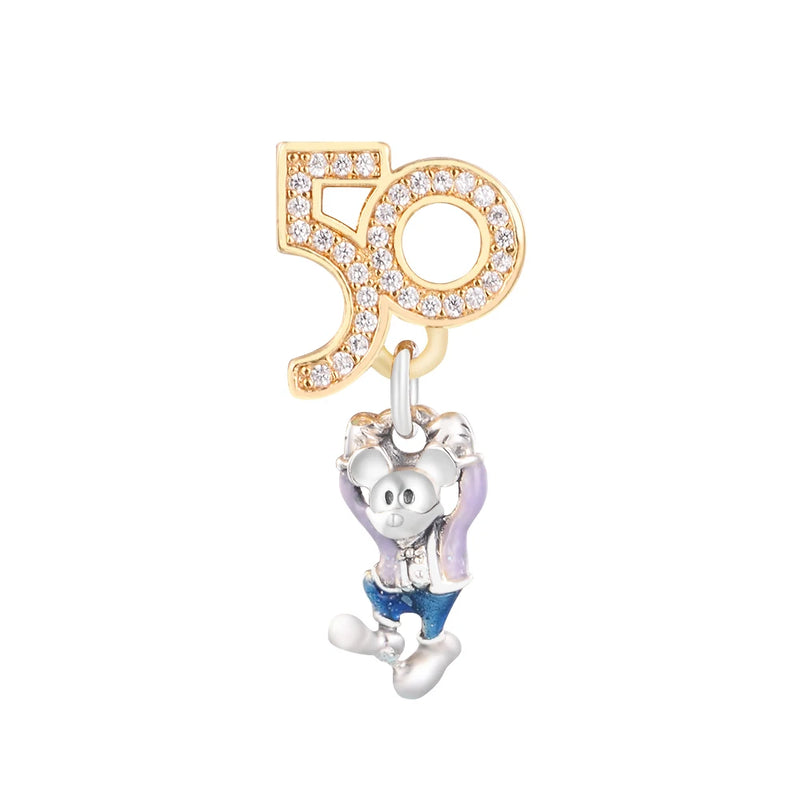 Spring 50th Anniversary Mouse Charm Sterling Silver Beads Jewelry Making