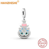 925 Silver Cat Dangle Charm Bead for Bracelet Necklace