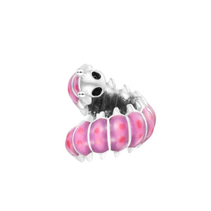 Spring Curled Caterpillar Charm Silver Beads for Jewelry Making
