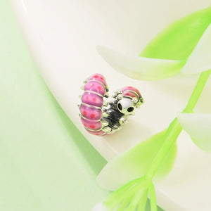 Spring Curled Caterpillar Charm Silver Beads for Jewelry Making