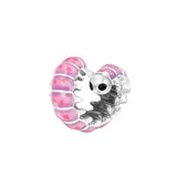 Spring Curled Caterpillar Charm Silver Beads for Jewelry Making