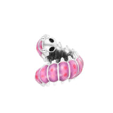 Spring Curled Caterpillar Charm Silver Beads for Jewelry Making