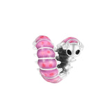 Spring Curled Caterpillar Charm Silver Beads for Jewelry Making