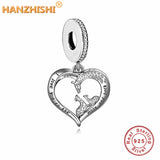 925 Silver Giraffe Dangle Charm Bead for Bracelet Necklace
