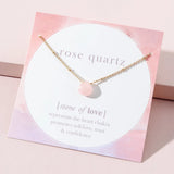 Spring Chain Pink Quartz Stone Necklace Women Short Necklace