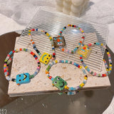 Spring Little Monster Robot Bracelet Glass Bead Necklace