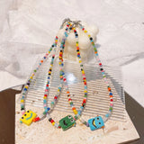 Spring Little Monster Robot Bracelet Glass Bead Necklace
