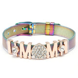 Stainless Steel Mesh Bracelet with Crown Charm