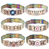 Stainless Steel Mesh Bracelet with Crown Charm