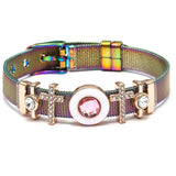 Stainless Steel Mesh Bracelet with Crown Charm