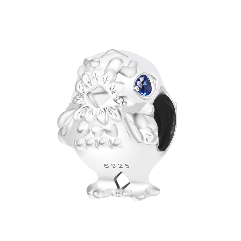Spring Chick Charm Silver Beads for Jewelry Making