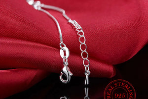 925 Silver Square Beads Anklet Bracelet for Women