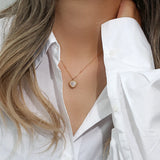 Romantic Shell Love Necklace Stainless Steel 18K Plated Mother OF Pearl Heart