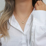 Romantic Shell Love Necklace Stainless Steel 18K Plated Mother OF Pearl Heart