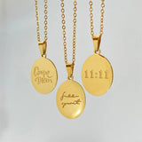 Stainless Steel Lucky 11:11 Spirit Words Necklace