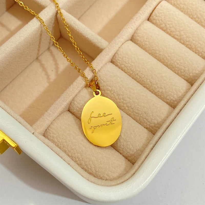 Stainless Steel Lucky 11:11 Spirit Words Necklace