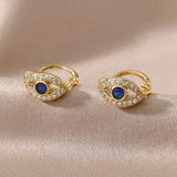 Stainless Steel Love Heart Earrings Women Eye Cz Crystal Round Drop Earrings