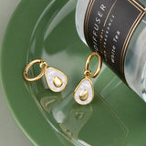 Avocado Necklace Earring Set Stainless Steel Party Jewelry