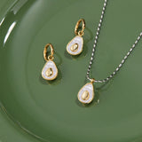 Avocado Necklace Earring Set Stainless Steel Party Jewelry