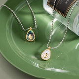 Avocado Necklace Earring Set Stainless Steel Party Jewelry