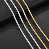 Stainless Steel Herringbone Flat Snake Chain Necklace