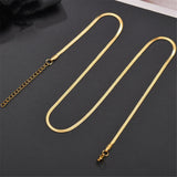 Stainless Steel Herringbone Flat Snake Chain Necklace
